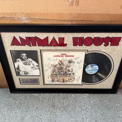 Animal House Cast Signed Display w/ COA – John Belushi Autograph + Soundtrack Record