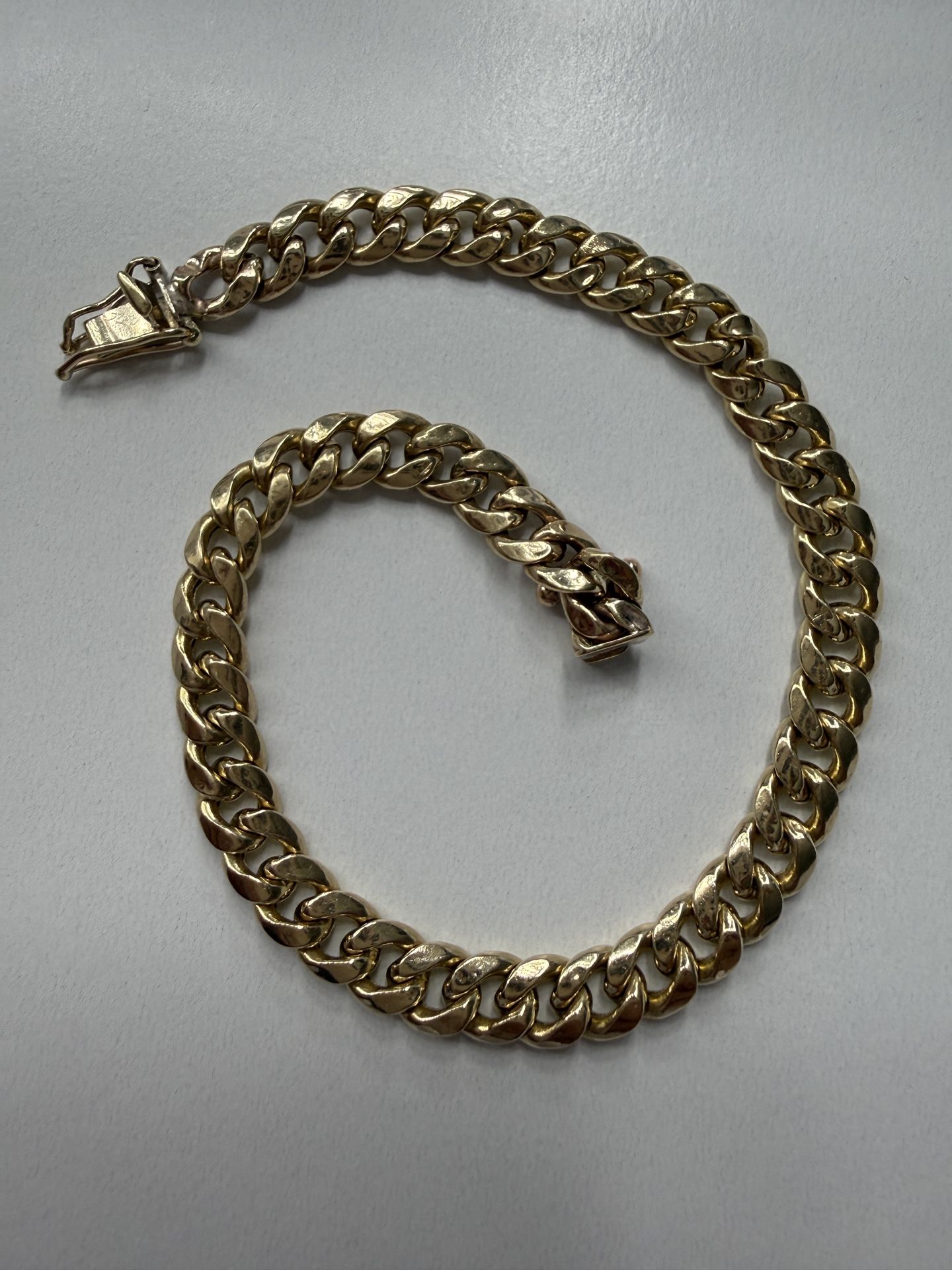 Real 10k Yellow Gold Cuban Link Chain Bracelet 8” Inches Long 6mm Wide