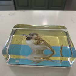 Feathered Friend Glass Paperweight By Marjolein Bastin