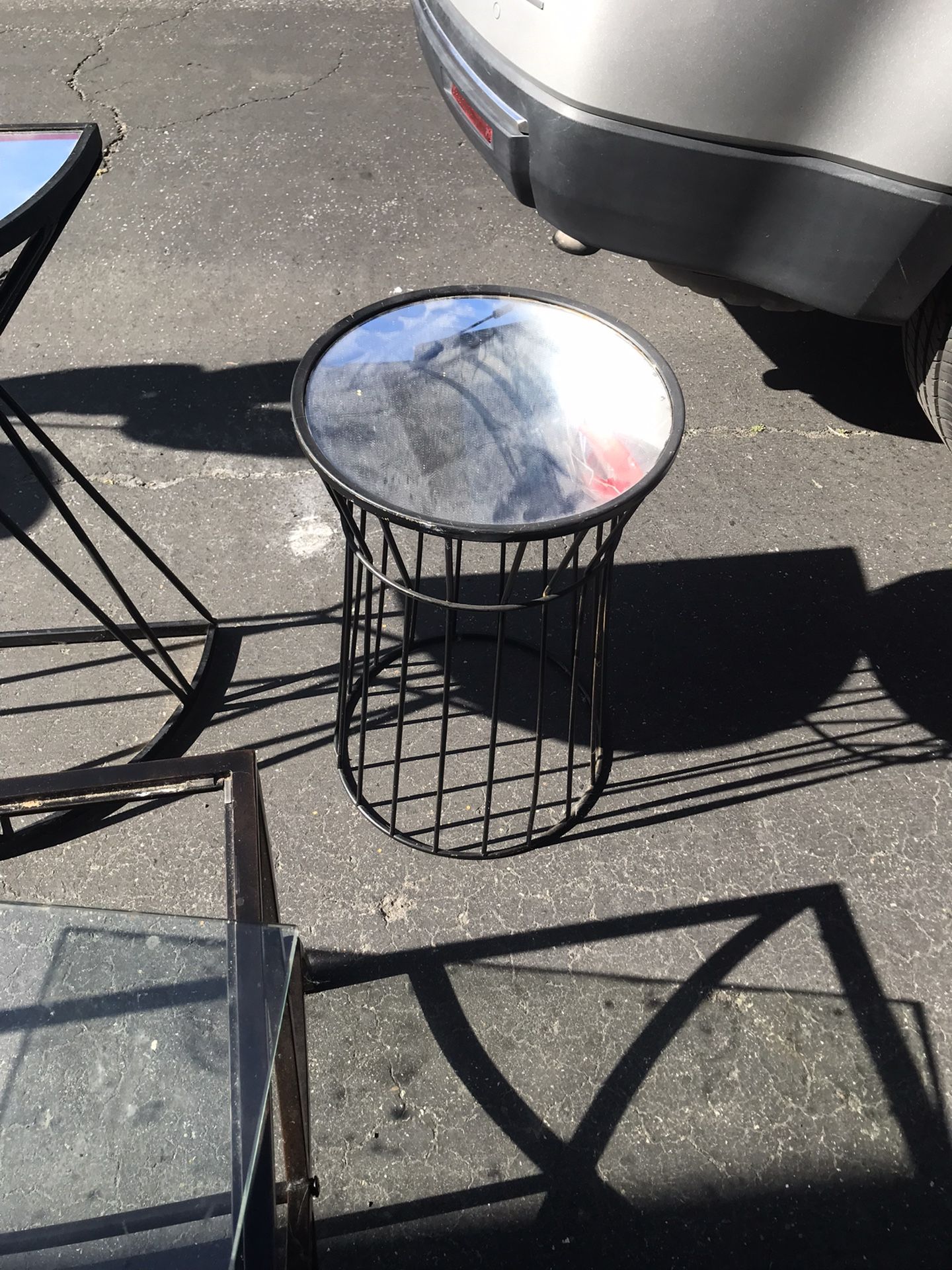 Small Round Table With Mirror Surface 