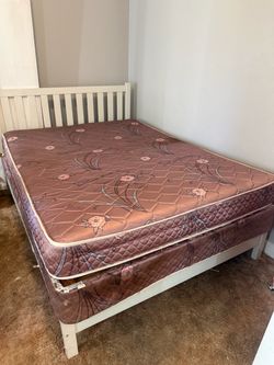 Queen bed mattress and frame