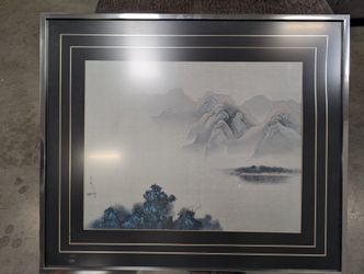 David Lee Mountain Landscape Art Print in Metal Frame