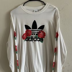 Adidas Trefoil rose long sleeve t Shirt Streetwear Sz Medium