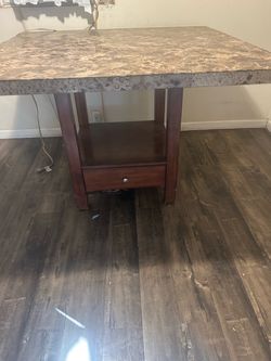 Counter Height Dining Table with Marble Top