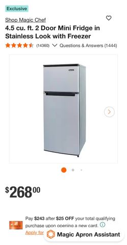 4.5cu. ft 2 door Fridge w Freezer