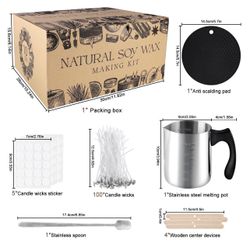 Candle Making Kits for Adults, Beginners, Kids, Soy Wax, Making Supplies Include 10 lbs Soy Wax Flakes, 100 Candle Wicks, Centering Devices