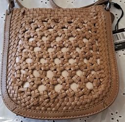 Frye Woven Leather Crossbody - Taupe New