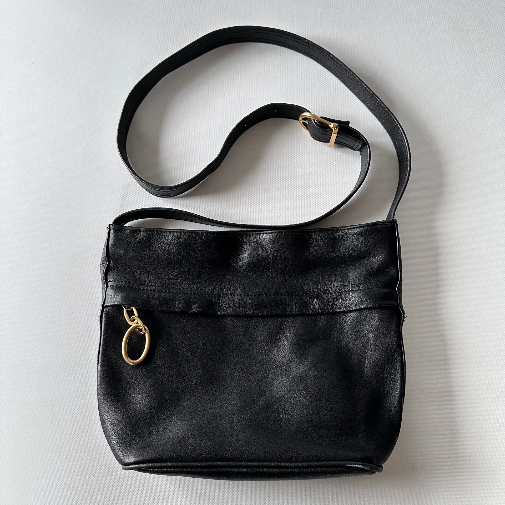 Women’s Small Crossbody Leather Black Bag