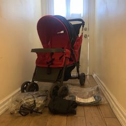 Joovy Caboose Double Stroller In Red