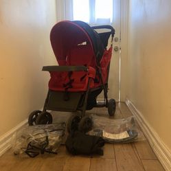 Joovy Caboose Double Stroller In Red