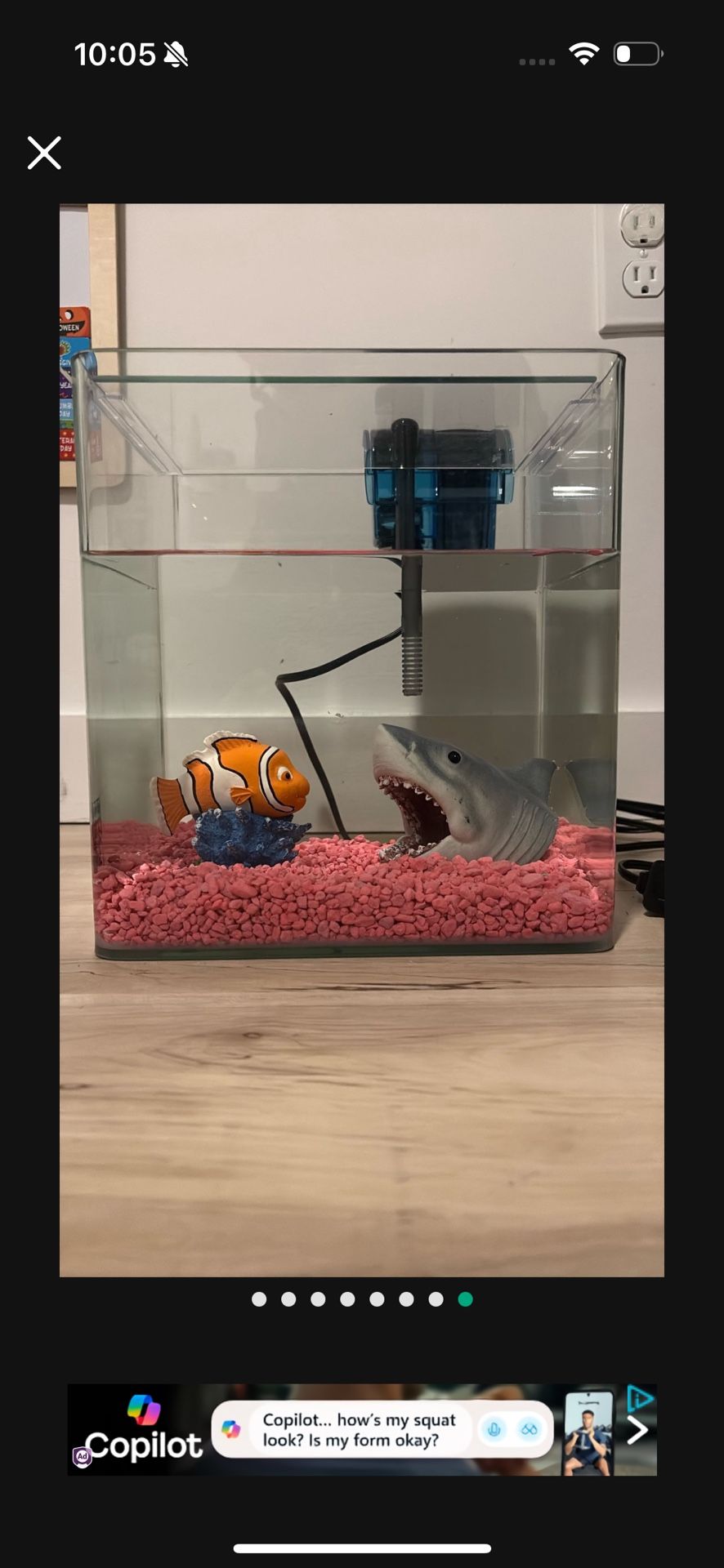 Fish Tank Aquarium (Include: Filter, Net, Conditioner, Food, Ornaments)