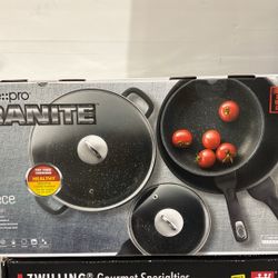 New 6-Piece Cuisine Pro Granite Non-Stick Cookware Set