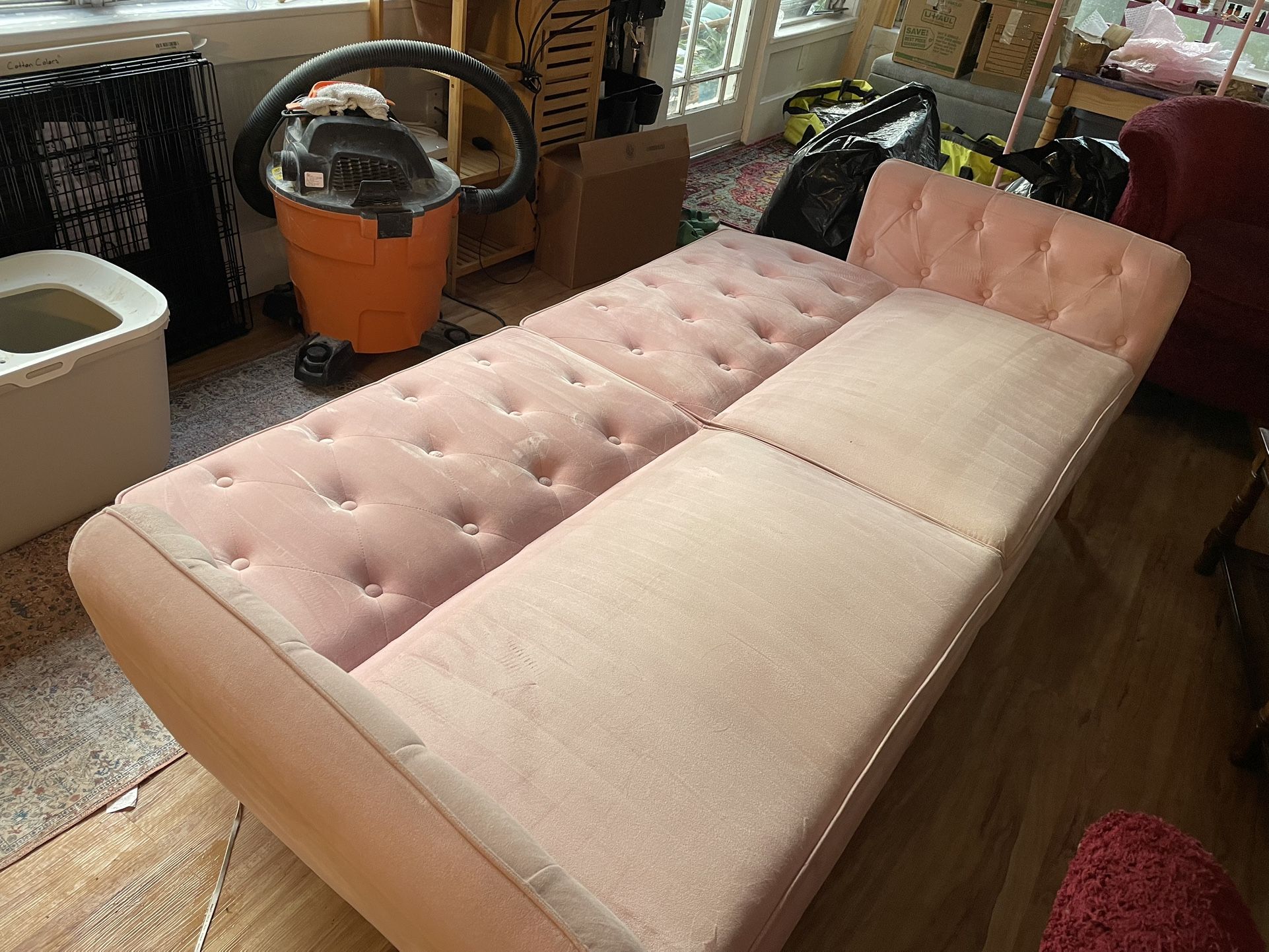 Pink futon just cleaned