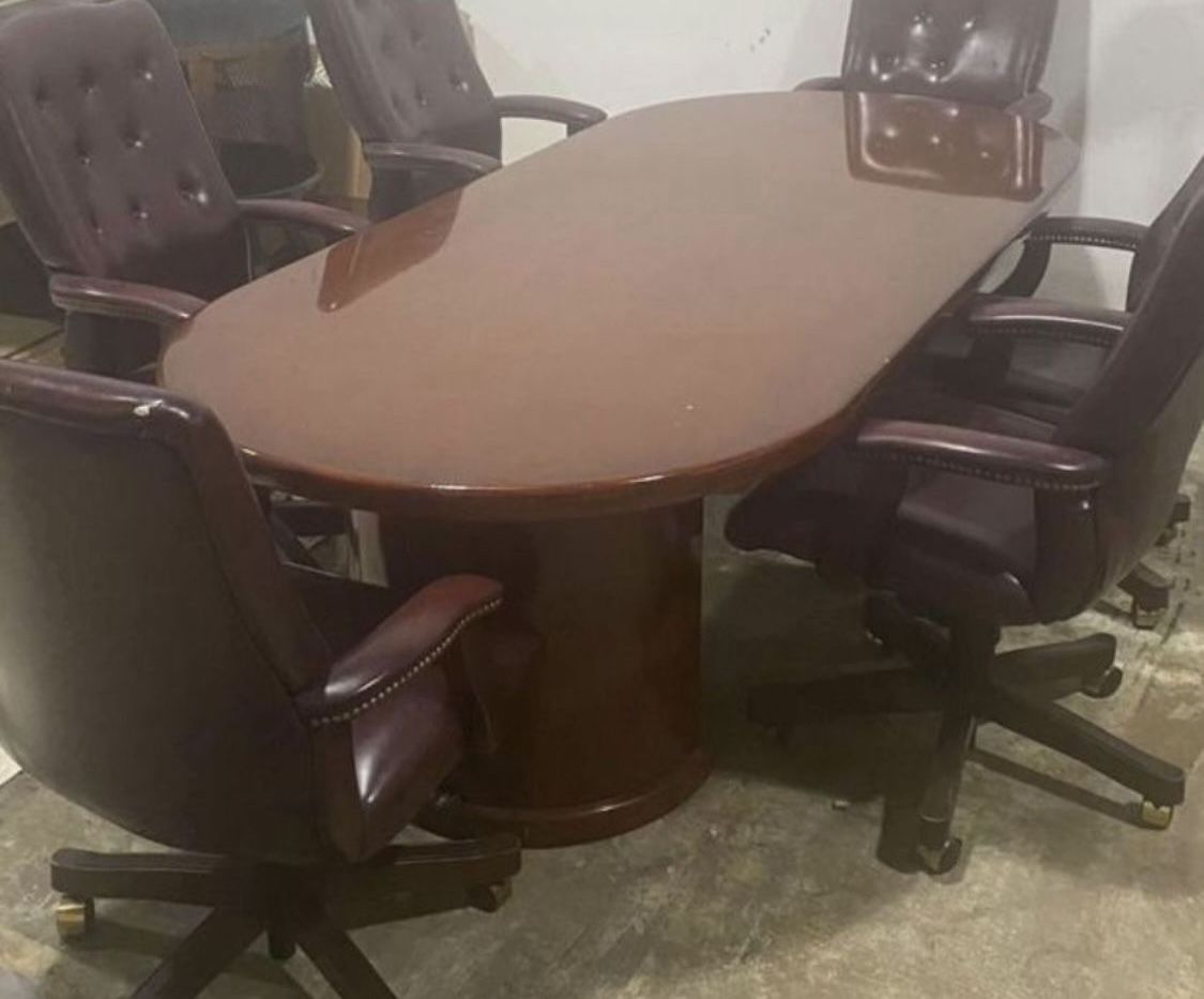 Oval Wood Office Conference Table