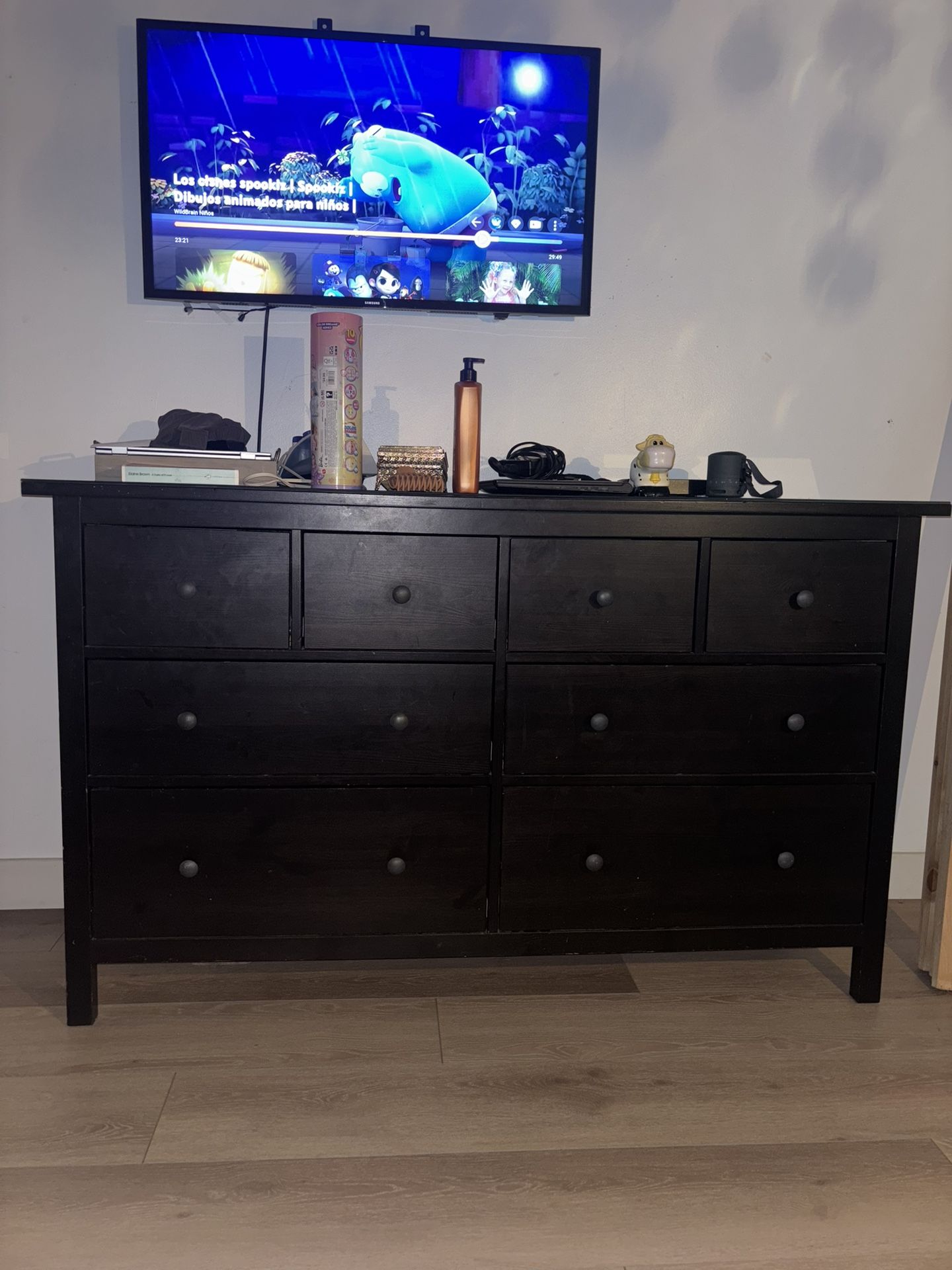IKEA Hemnes Dresser Brown W/ Glass Top