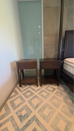 Set of Two Wood Nightstands