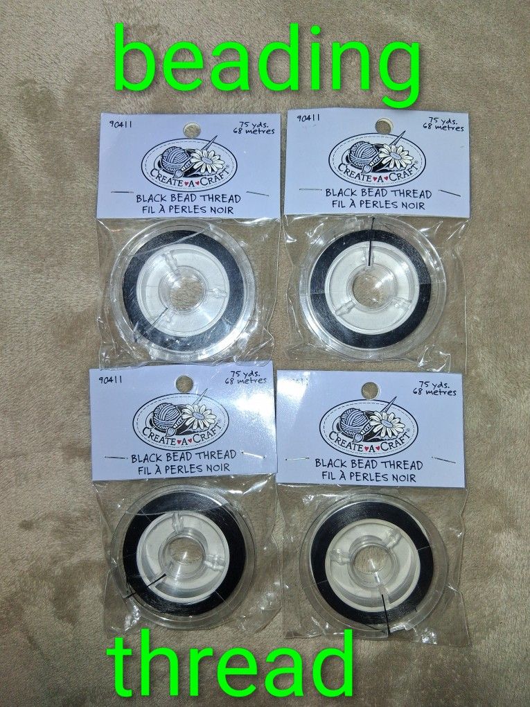 NEW 4 packages black beading thread for jewelry making $5 FIRM for ALL!