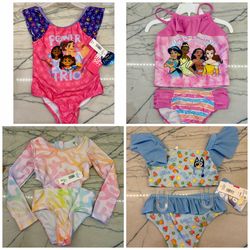 Kids Swimsuits Disney; Encanto; Princess; Bluey. New with tags. Sizes 4 and 3T