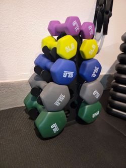 Set of Neoprine Dumbbell with Stand - New!