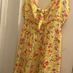 Yellow Floral Dress 