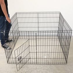 (New) $44 Dog Pet Playpen Gate Fence 8-Panels X (30” Tall X 24” Wide)