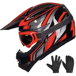 New Kids Youth Dot Off Road Dirt Bike Helmet Bundle $80