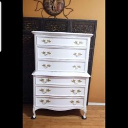 French Provincial Highboy Dresser Solid Wood Measurements On Picture PICKUP ONLY 