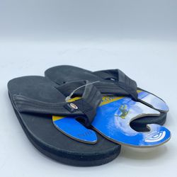 Kids Children’s Rainbow Flip Flops Leather Sandals NWOB Size 11-12  New Black 