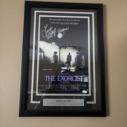 EXORCIST Linda Blair Signed Movie Poster with JSA COA. Measures 18x24