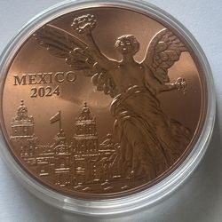 Mexico 2024 5 oz Libertad Copper Round  Copper Coin