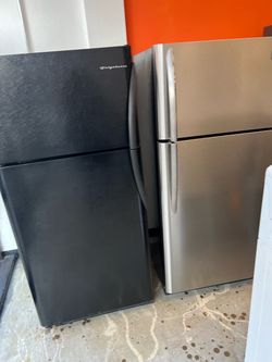 Clean black refrigerator saves