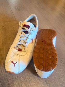 Puma White & Red Retro Athletic Sneakers - Men's size 14