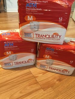 Disposable briefs 3 pack 12 pads for $10 each