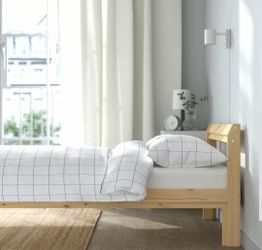 Set of 2 Wooden Twin Bed Frames w/ Slatted Base – Sturdy & Minimal