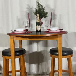 SPACE SAVER Drop Leaf Pub Table With 2 Stools