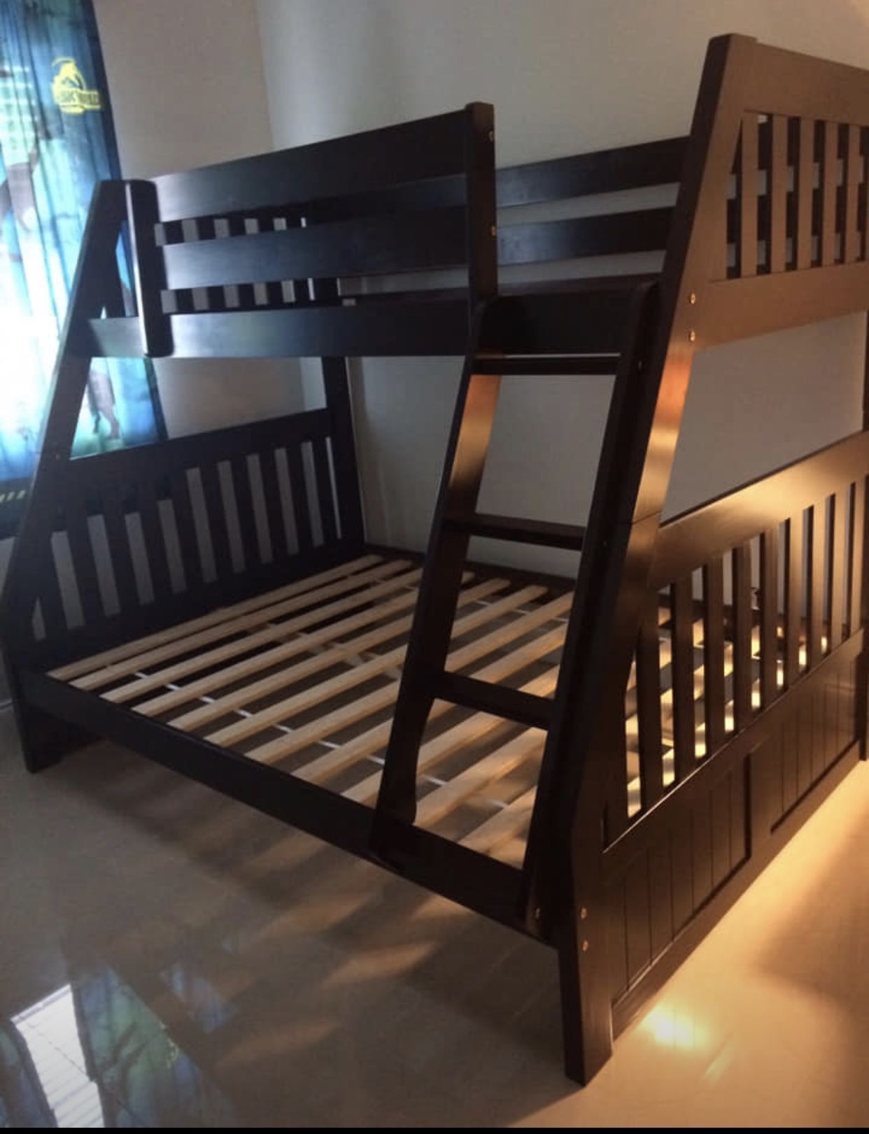 TWIN / FULL BUNK BED CAPPUCCINO NEW