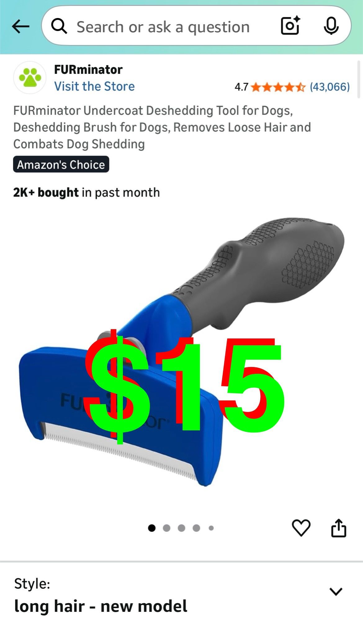 Undercoat Deshedding Tool for Dogs, Deshedding Brush for Dogs, Removes Loose Hair and Combats Dog Shedding
