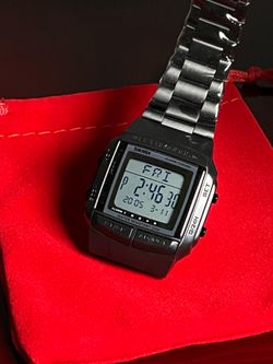 Mens Digital Watch black Stainless Steel Strap Waterproof Sport Wristwatch Dual Time Alarm