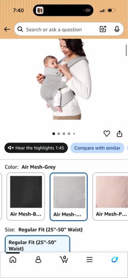 Momcozy baby carrier mesh