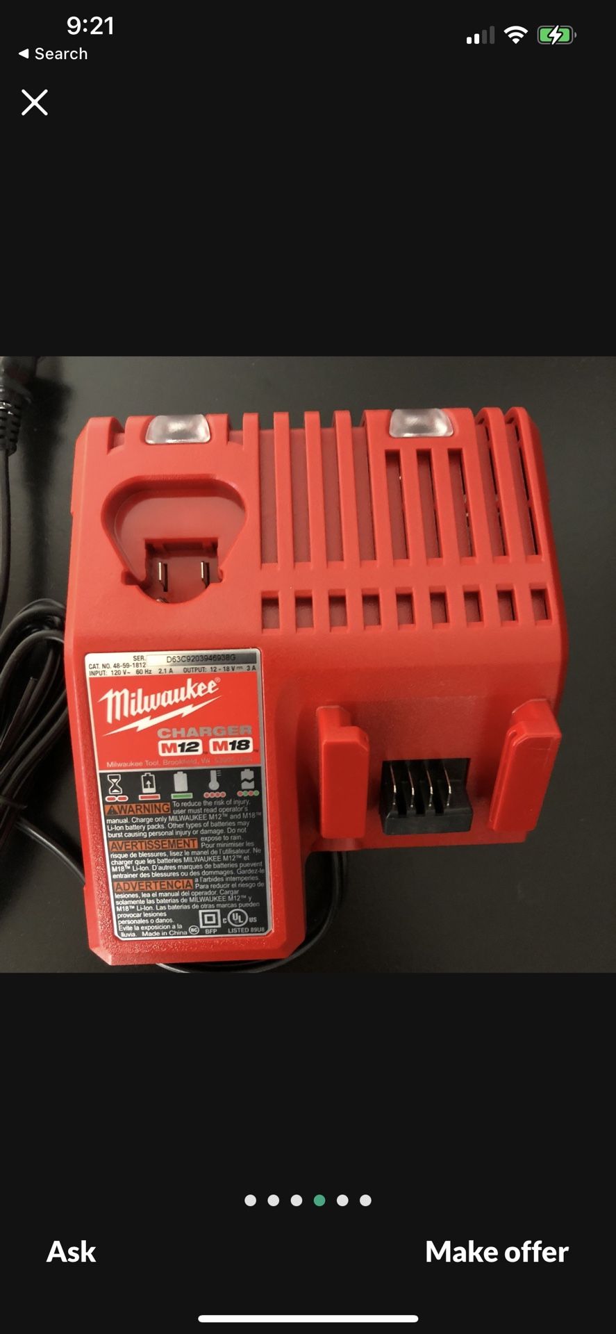 Milwaukee M18 Charger