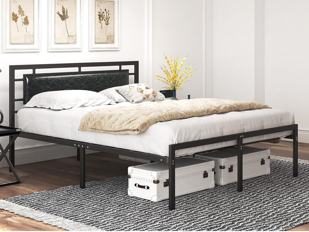Metal Queen Bed Frame Mecor And Latex Mattress 