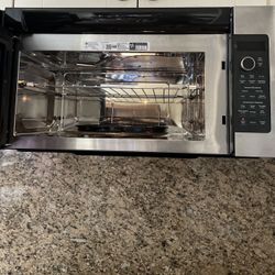 GE Profile Over the Range Microwave  Air Fry And Slide In Stove