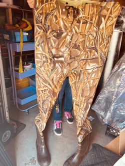 Camo Hip Waders with Rubber Boots
