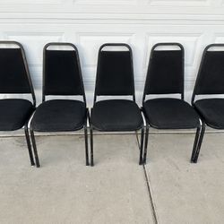 Five Heavy Duty Chairs With Metal Frame And Legs 