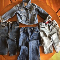 Girls Clothes 6-7 Levis Wranglers Jeans and Jean Jacket
