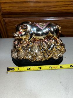 Chinese Gold Lucky Pig Statue