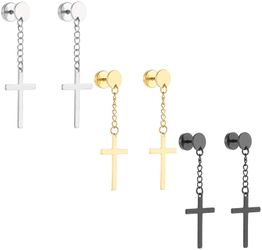Cross earring stud