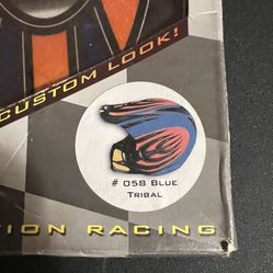 NEW Helmet Skinz.. Blue Tribal Pattern. Moto Vision Racing.