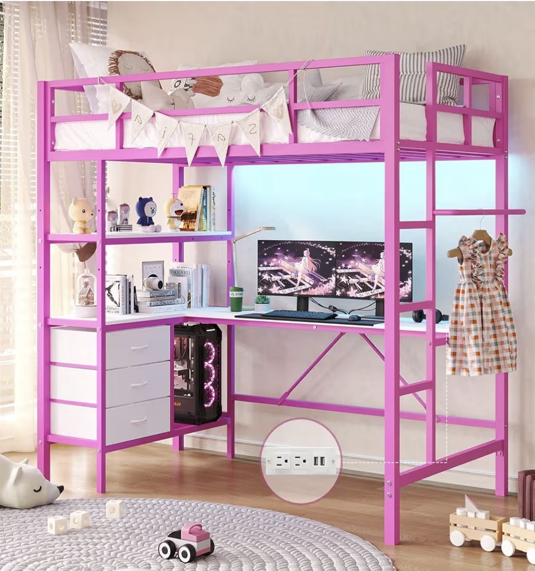 Bunkbed Desk Combo (pink)