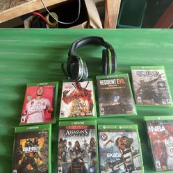 Xbox lot headphones turtle Wireless Plus Games 